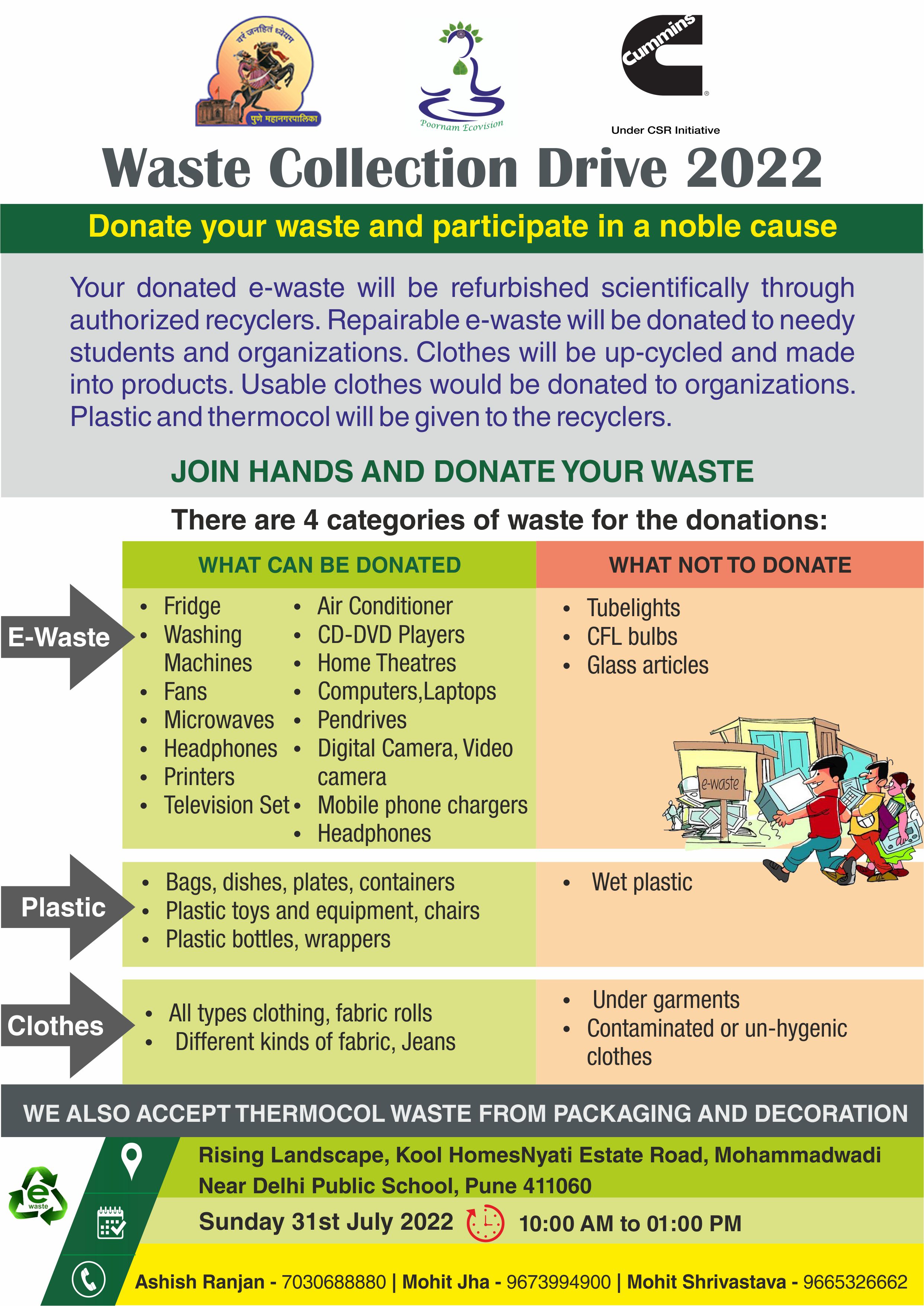 e-waste-plastic-thermocol-and-old-clothes-collection-drive-poornam